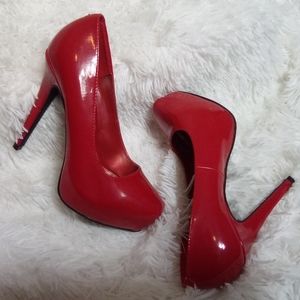 New Electric Red High Heel Pumps